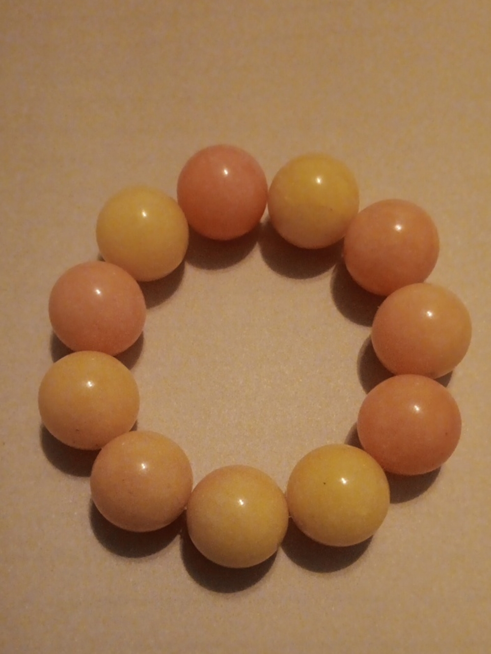 Yellow Jade Beaded Stretch Bracelet